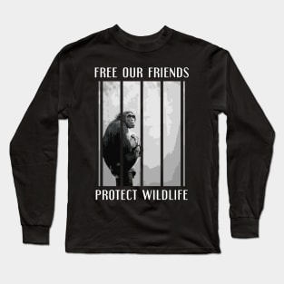 free our friends - chimpanzees Long Sleeve T-Shirt